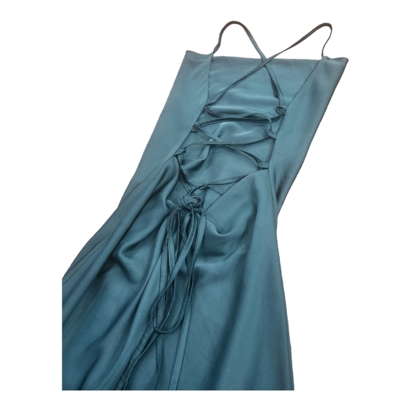 NWOT Emerald Green Silk Cowl Neck Dress, S/M - Picture 4 of 14